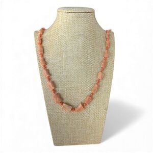 Vintage Salmon Branch Coral Hand Knotted Necklace